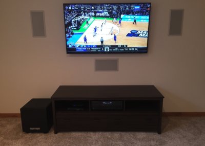 TV and in-wall speaker installation